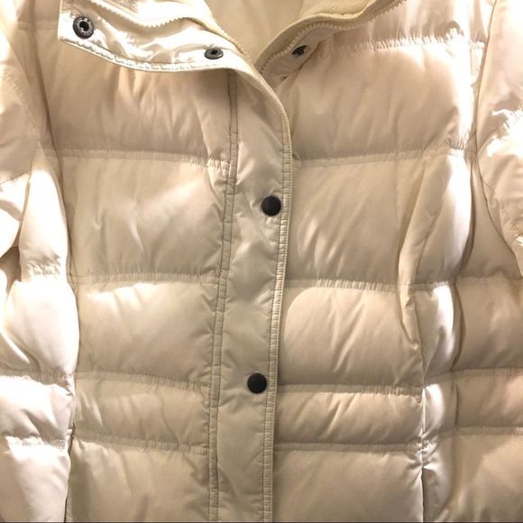LANDS END Ivory Winter White Quilted Puffer Cold Weather Jacket Size LRG - Picture 5 of 9